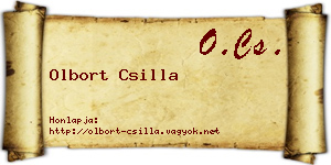 Olbort Csilla névjegykártya
